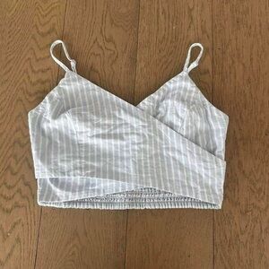 LOST + WANDER STRIPED WRAP CROP TOP